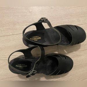 Swedish Hasbeens Black Clogs